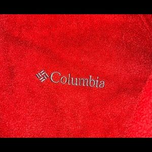 Red Columbia zip up with hood